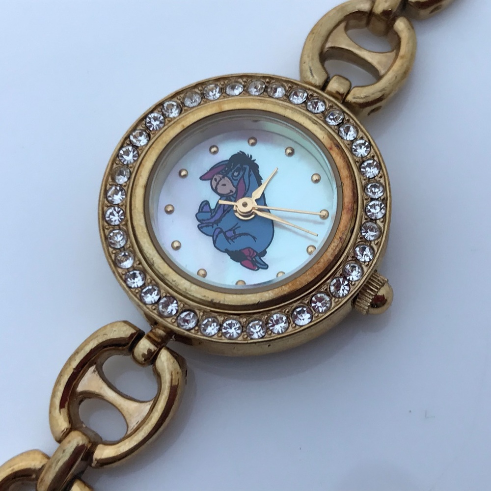 Vintage Disney Eeyore Watch Winnie the Pooh Gold T - Picture 1 of 8